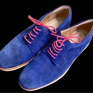 Men Blue Suede Cole Haan Lunar Grand Oxfords